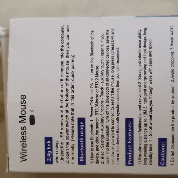 New Wireless mouse 2.4 Link USB receiver, Bluetooth usage ultra slim design - Picture 5 of 5